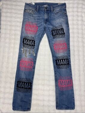 DIESEL THAVAR Custom "MAMA" Jeans Size 33 x 32